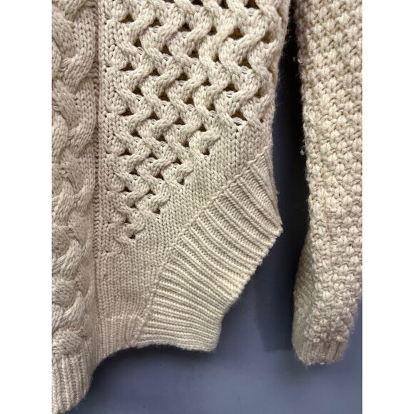 Misja Sweater Women's large cream chunky knit‎ fisherman Casual Open Knit - Picture 6 of 6